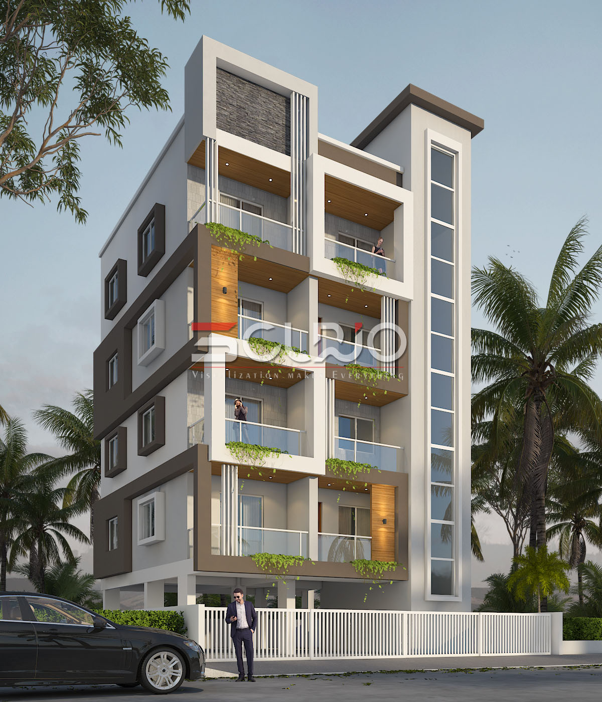 4 floor building modern elevation simple | 4 floor house design In village.