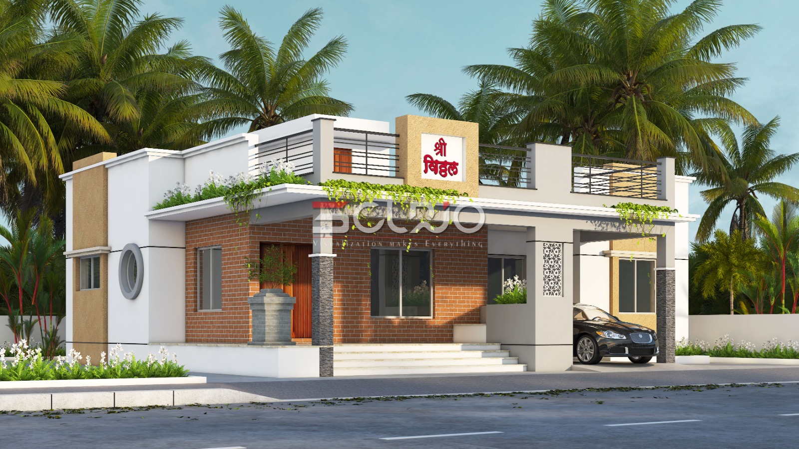 Simple Ground Floor House Design Indian Style  20 Feet Front Elevation