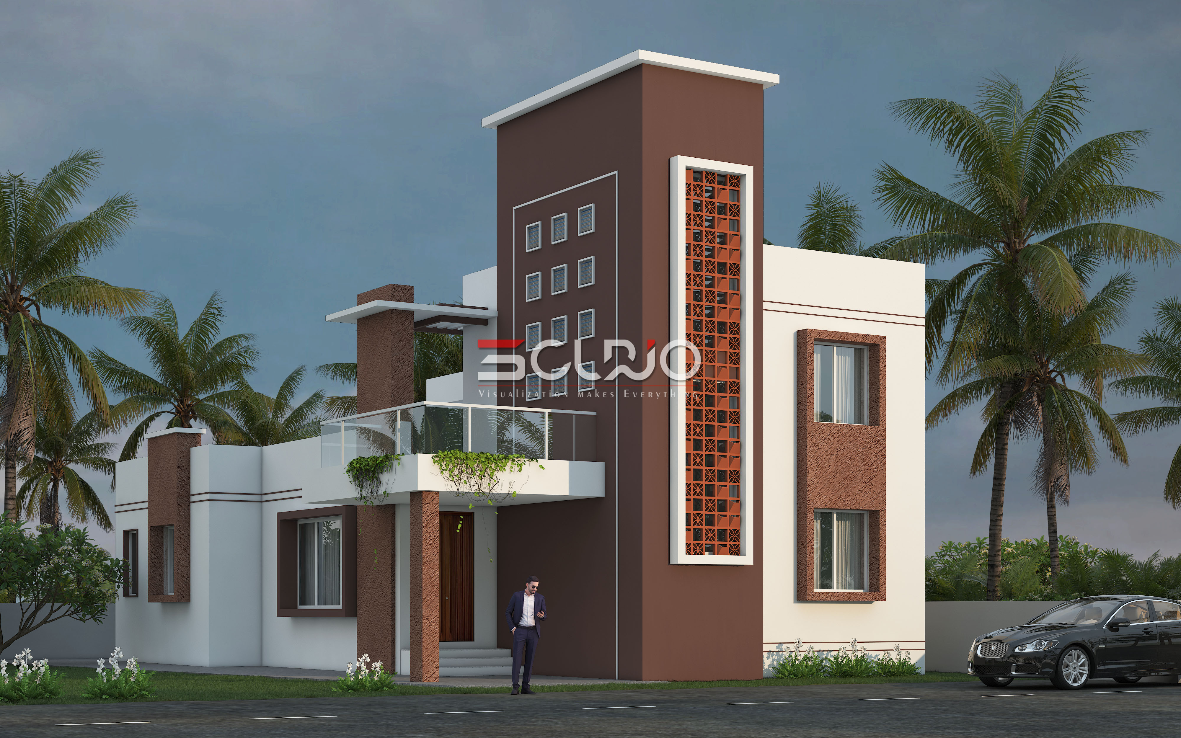 Two Storey House Elevation  Double Storey House Elevation  3d Front View